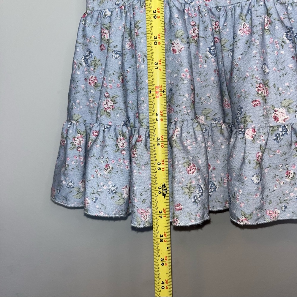 Oopsie Daisy Floral Kids Casual Dress - Blue- girls 8 - Picture 4 of 6